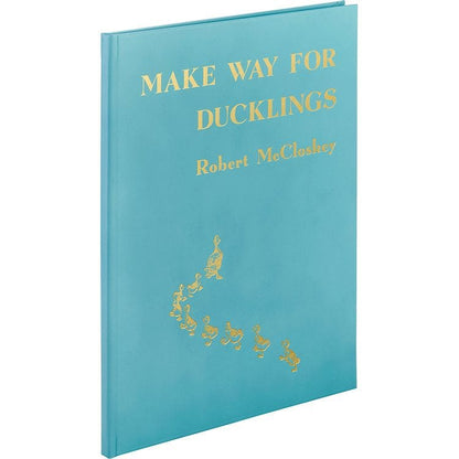 "Make Way For Ducklings" Book in Teal Blue Italian Leather