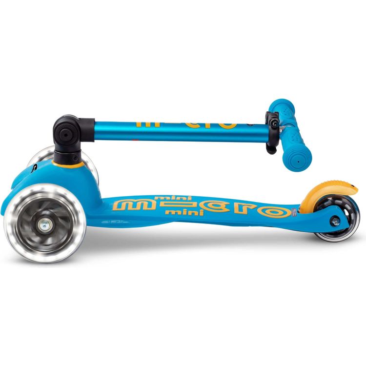 Micro Mini Foldable LED Scooter - Ocean Blue