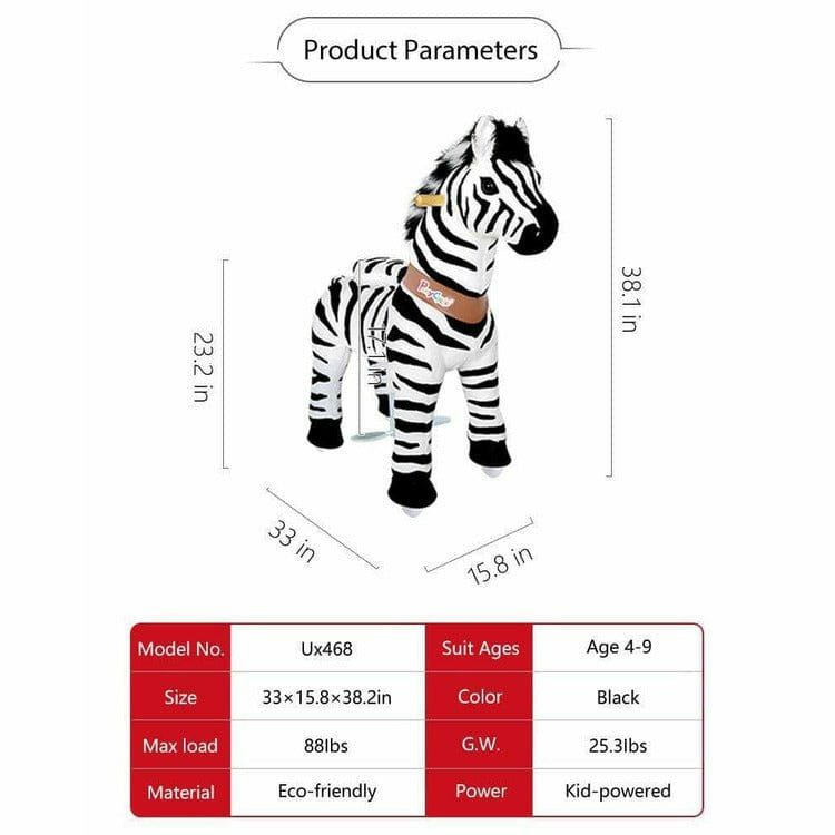 Model U Ride-On Zebra - 4-7 Years