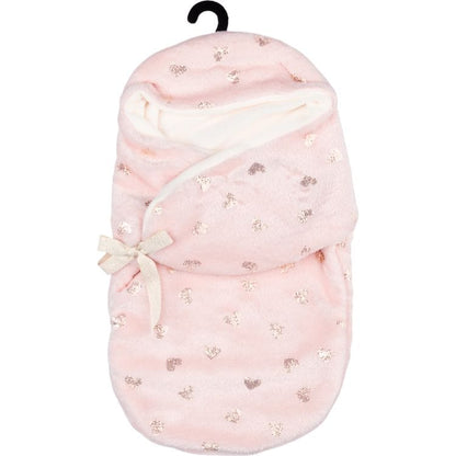 My FAO Doll Swaddle - Pink With Gold Hearts
