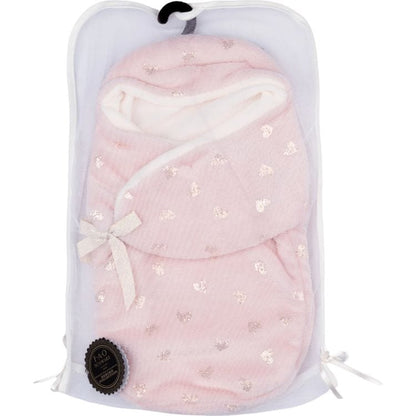 My FAO Doll Swaddle - Pink With Gold Hearts