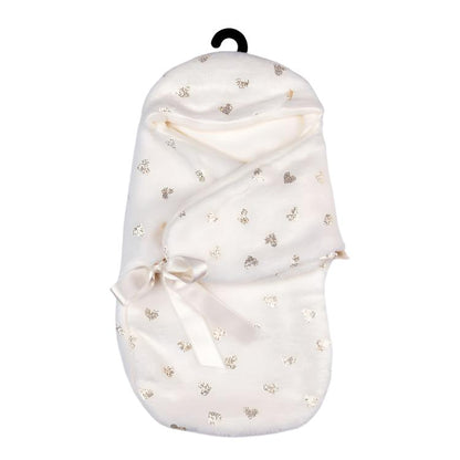 My FAO Doll Swaddle - White With Gold Hearts