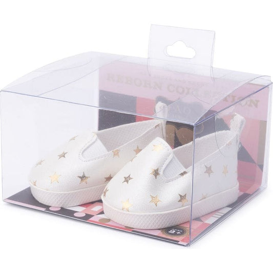 My FAO Doll White Shoes with Gold Stars
