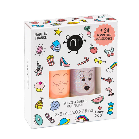 Nail Polish and Nail Sticker Set for Kids