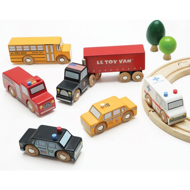 New York  Wood Toy Car Set - 7 Piece