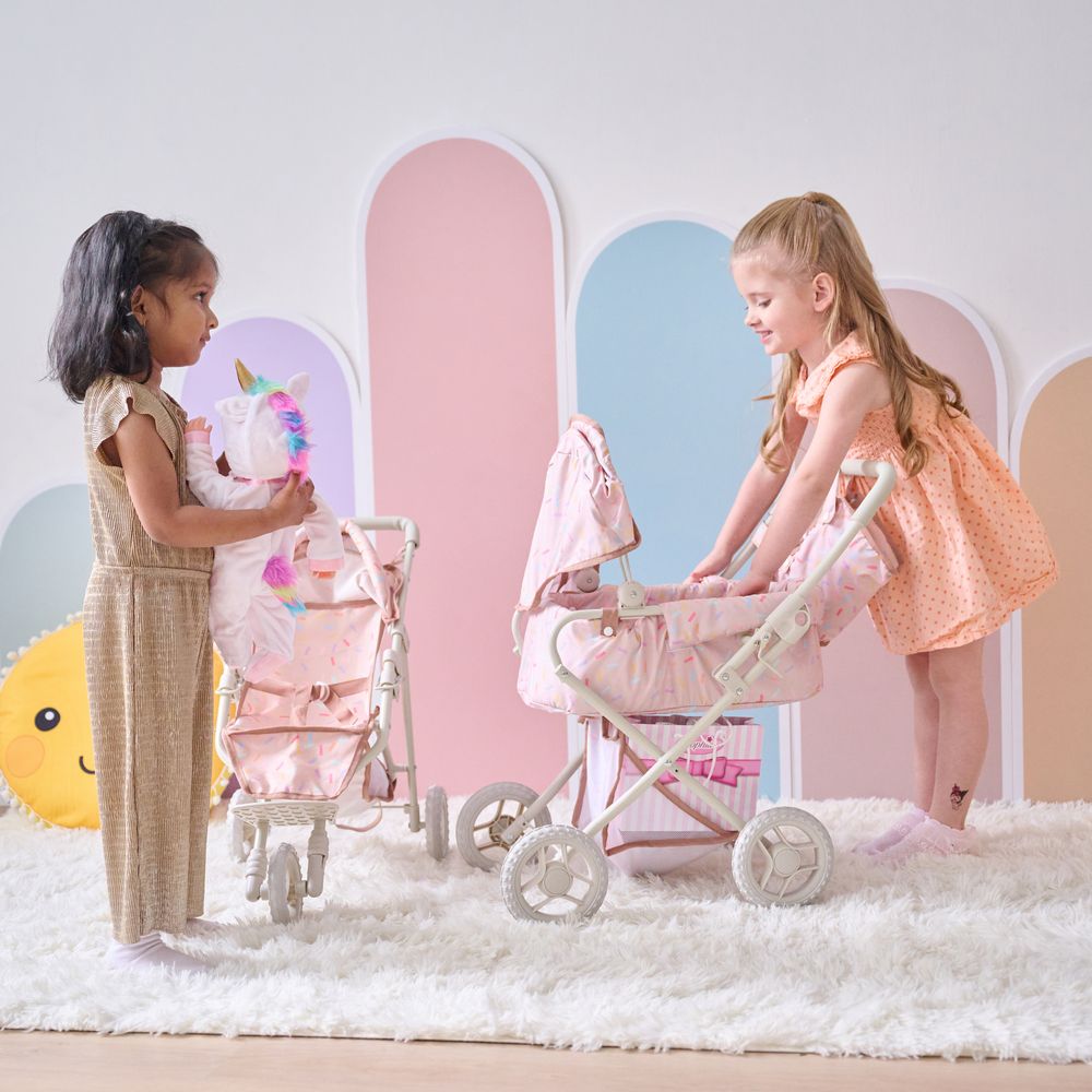 Olivia's Little World Confetti Doll Classic Stroller with Removable Bassinet