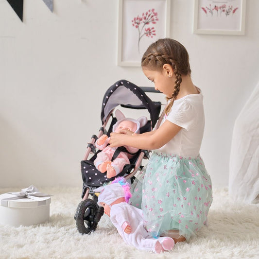 Olivia's Little World Pin Up Doll Jogging Stroller & Retractable Canopy - Black