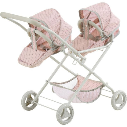 Olivia's Little World Polka Dot Princess Baby Doll Twin Bassinet Stroller