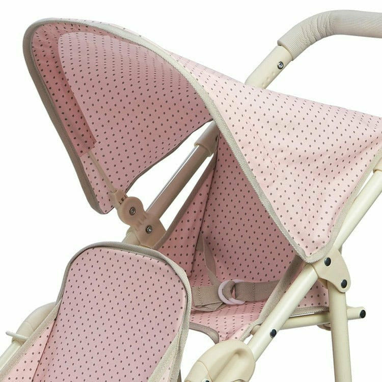 Olivia's Little World - Polka Dots Princess Baby Doll Twin Jogging Stroller - Pink & Grey