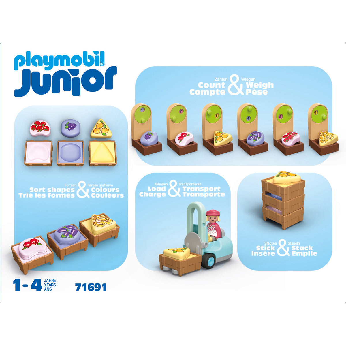 Playmobil Junior: Organic Market Stall & Forklift
