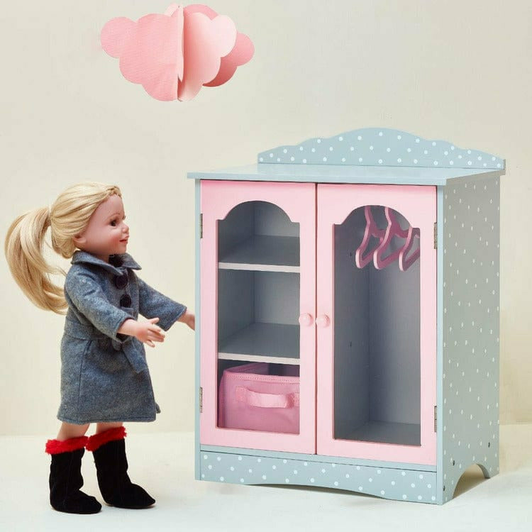 Polka Dots Princess 18" Doll Closet w/ 3 Hangers