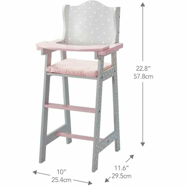 Polka Dots Princess Baby Doll High Chair - Grey