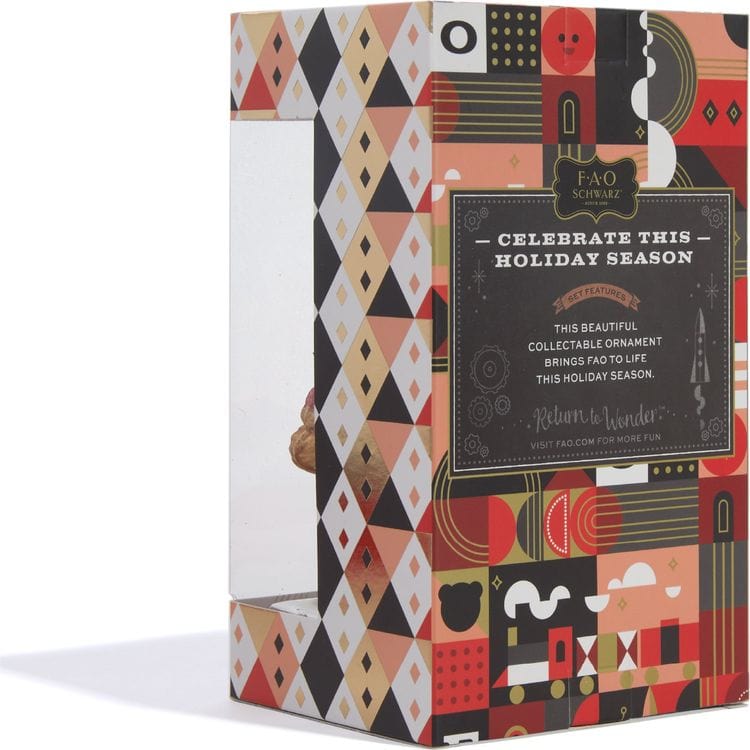 Santa & Teddy Bear Glass Ornament