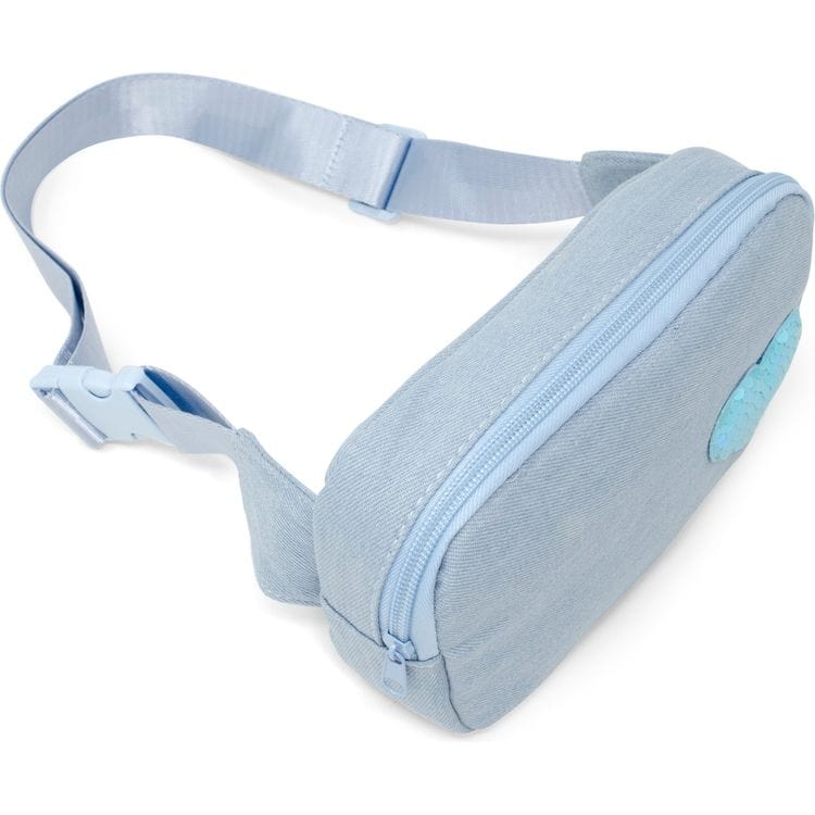 Sequin Heart Belt Bag for Kids - Blue (Denim)