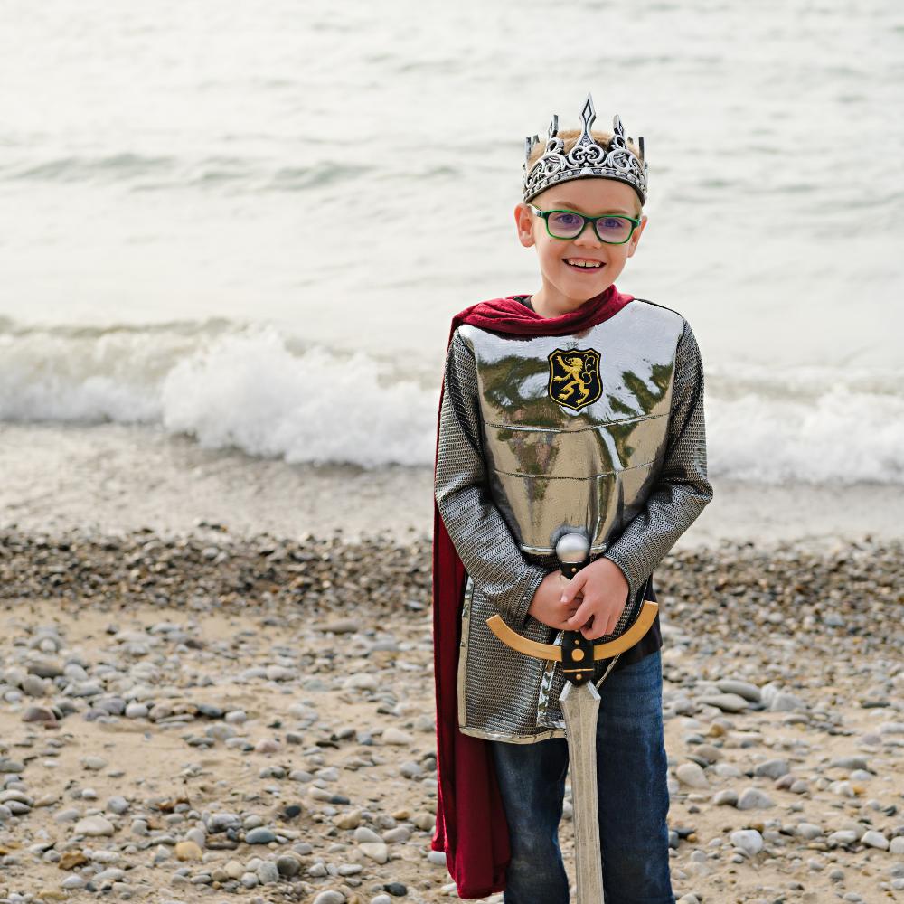 Silver Knight Costume with Cape - Size 5-6 Years