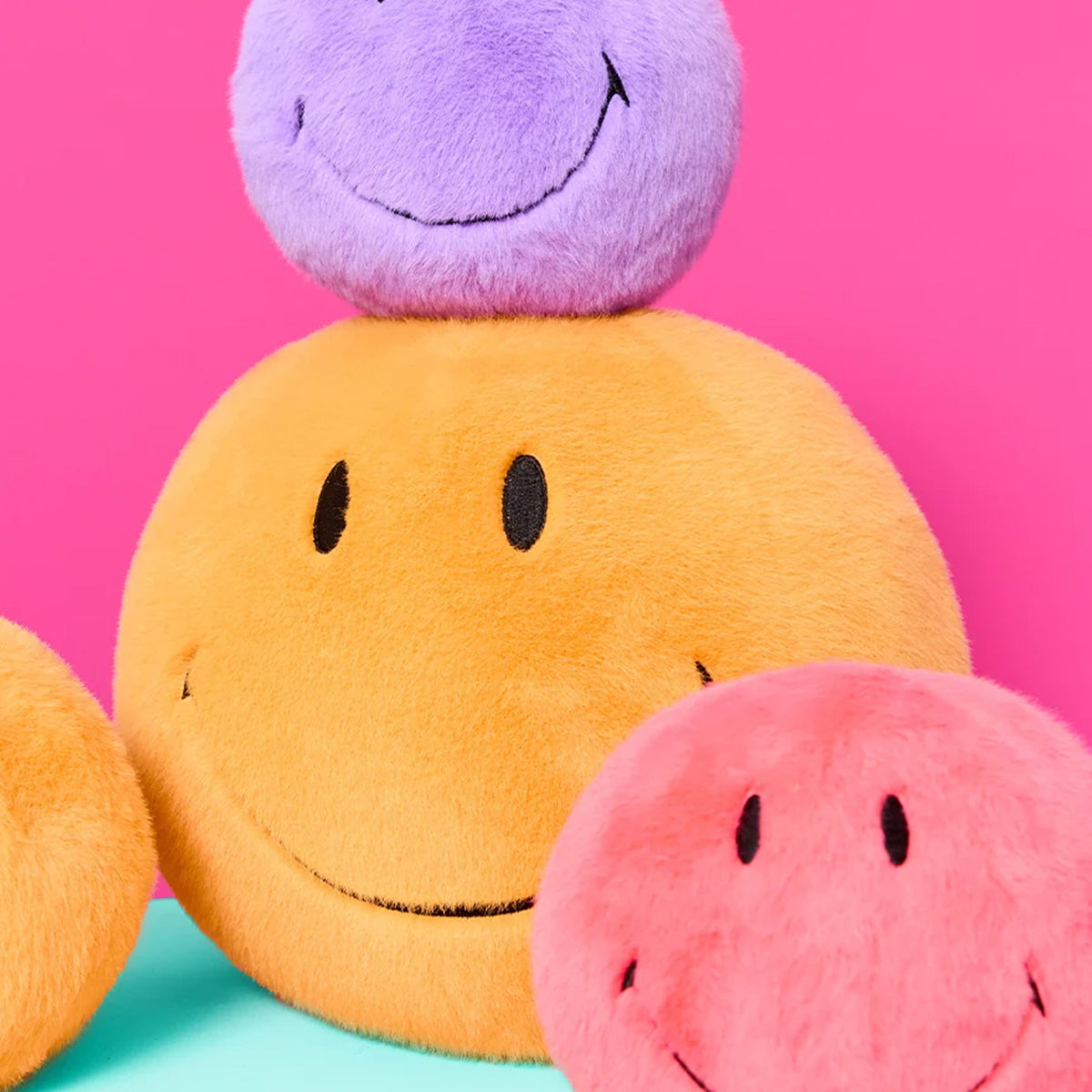 Smiley Bright Yellow ECO Fuzzy Plush - 9"