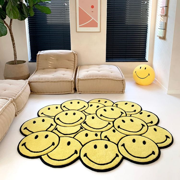 Smiley Bunch Rug - Yellow