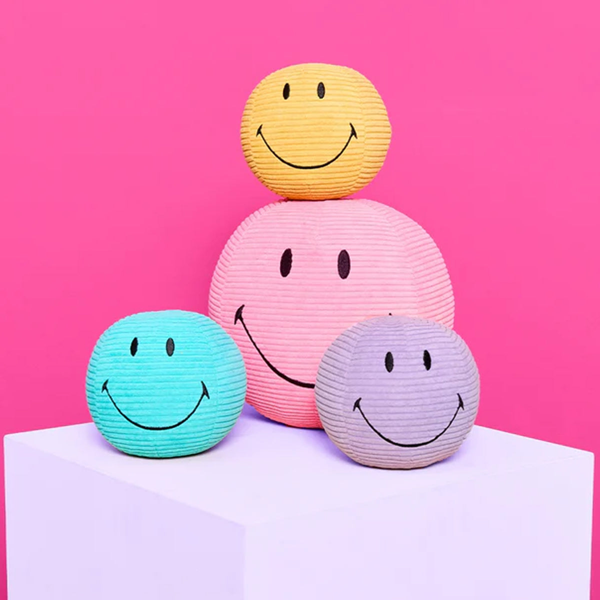 Smiley Teal Corduroy ECO Plush - 5"