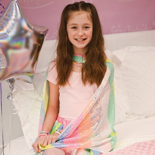 Stripy Sequin Cape -  Size 4-6 Years