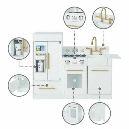 Teamson Kids Little Chef Charlotte Modern Modular Wooden Play Kitchen, White