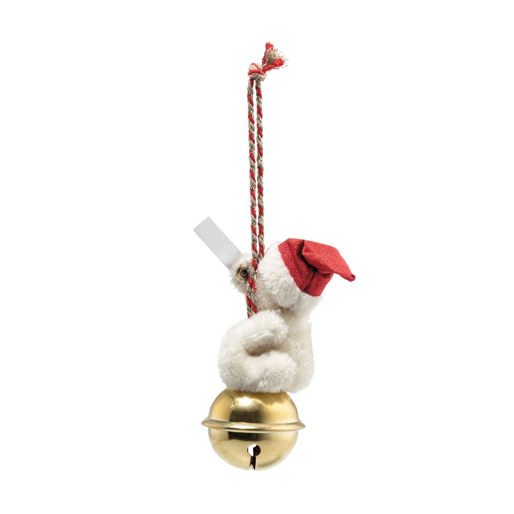 Teddy Bear Ornament on Christmas Bell