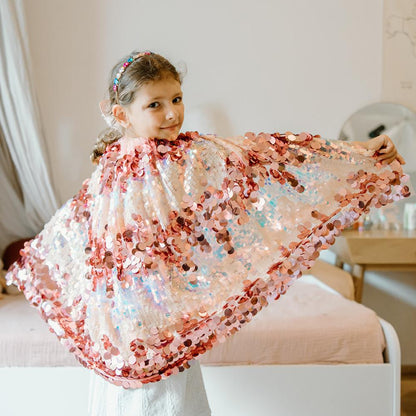The 5th Avenue Pink Pailette Cape - Size 4-6 Years