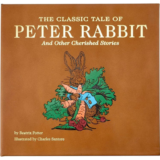 "The Classic Tale of Peter Rabbit" Book in Tan Bonded Leather