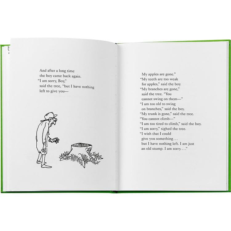"The Giving Tree" Book in Lime Bonded Leather