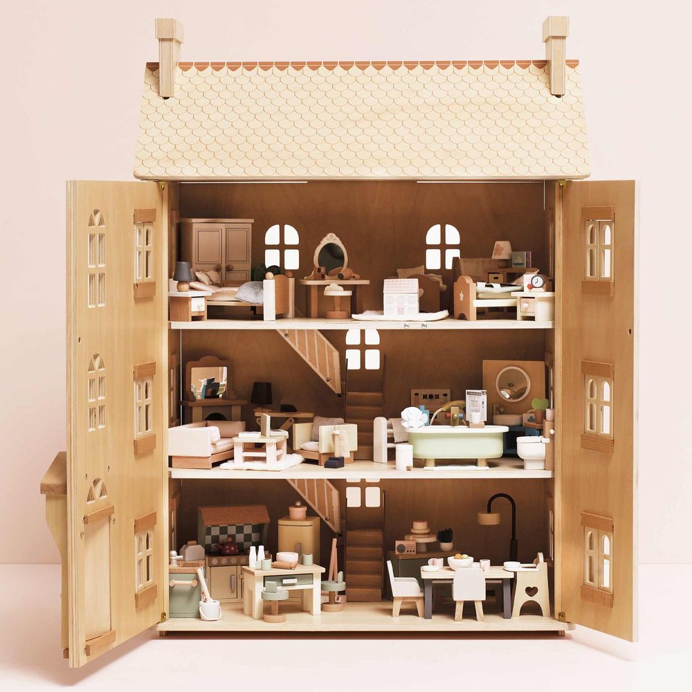 The Grand Natural Wood Doll House