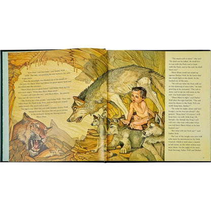 "The Jungle Book" in Green Bonded Leather