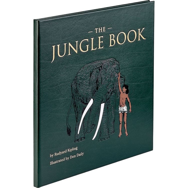 "The Jungle Book" in Green Bonded Leather