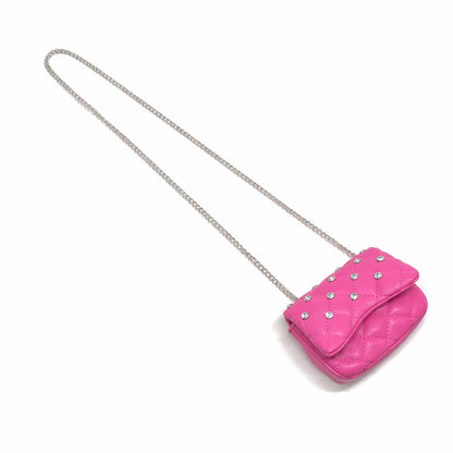 Tiny Crystal Stud Handbag - Hot Pink