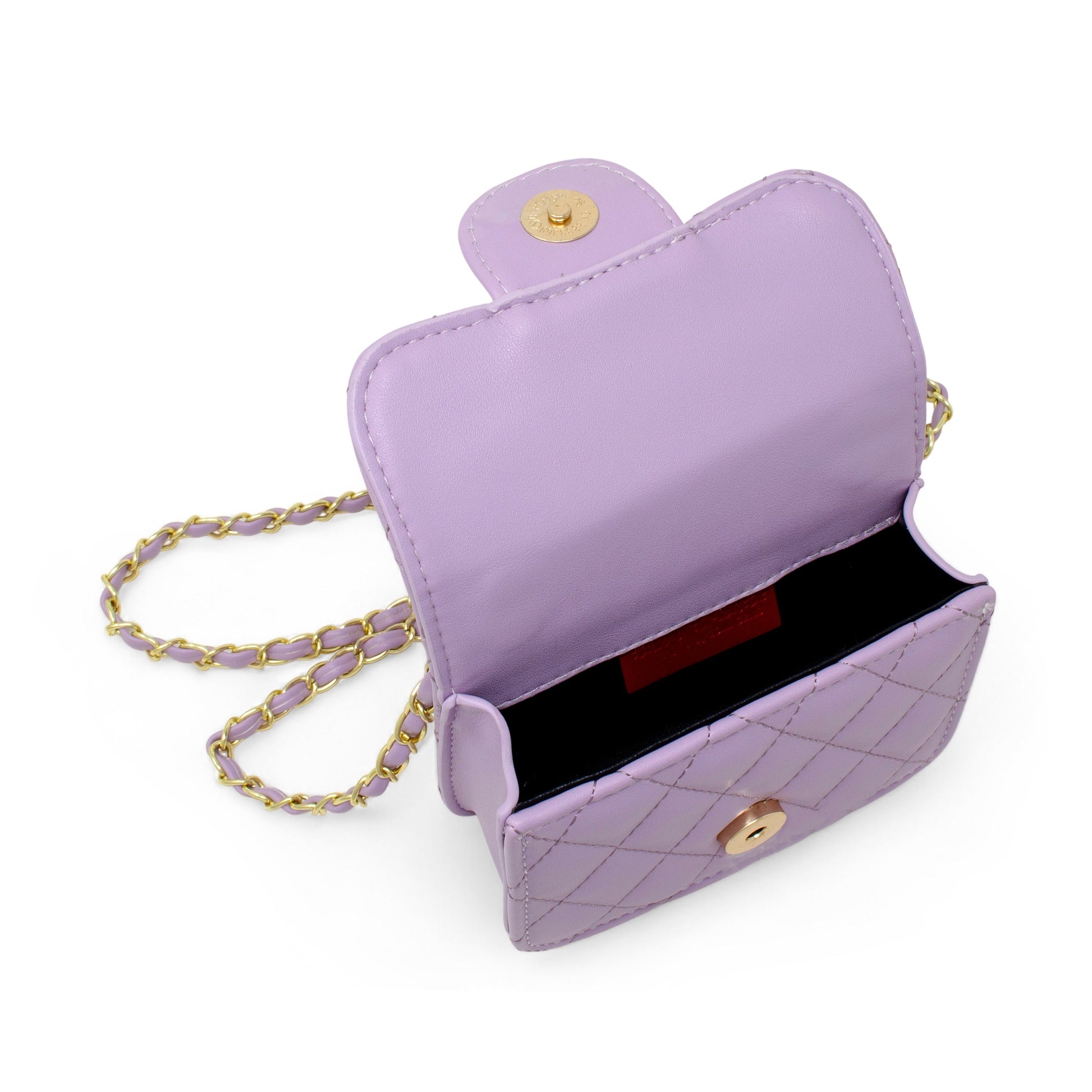 Tiny Quilted Ballet Charm Handbag - Purple