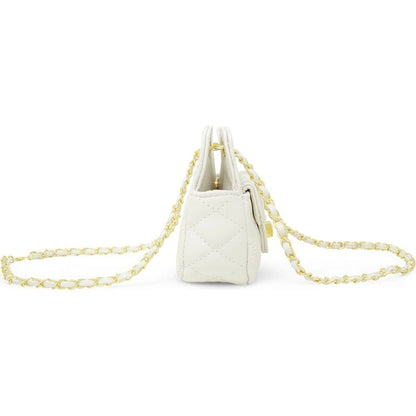Tiny Quilted Treasure Purse - White