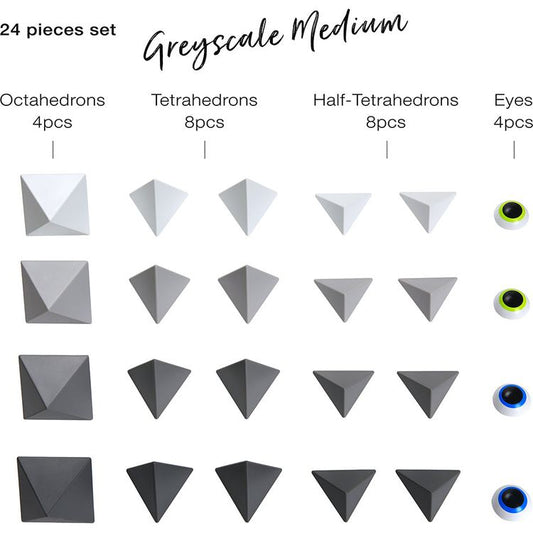 Trido Monochromatic Medium Magnet Building Set - 24 Pieces