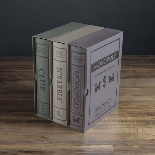 Vintage Bookshelf Games 3-Pack: Monopoly, Scrabble, Clue