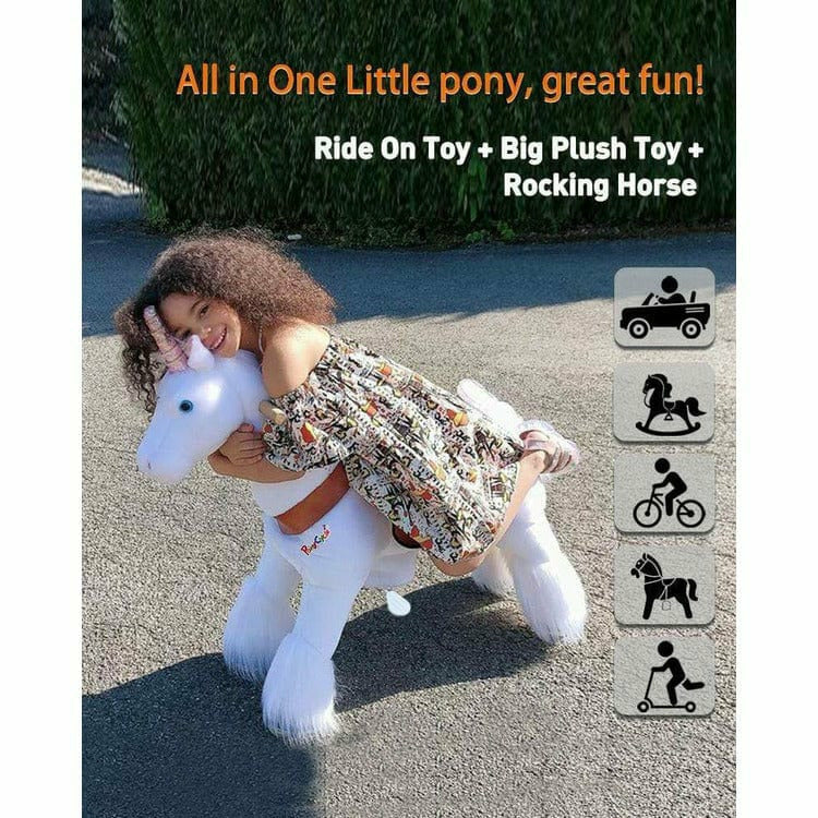 White Model U Ride-On Unicorn - 3-4 Years