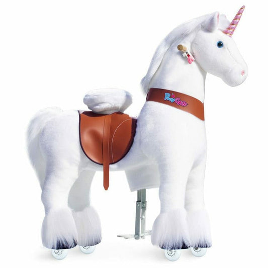 White Model U Ride-On Unicorn - 7+ Years