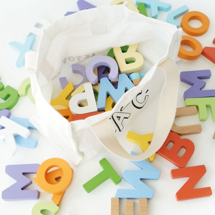 Wooden Alphabet Set & Bag - 60 Letters