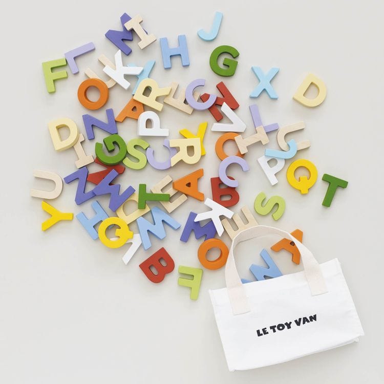 Wooden Alphabet Set & Bag - 60 Letters