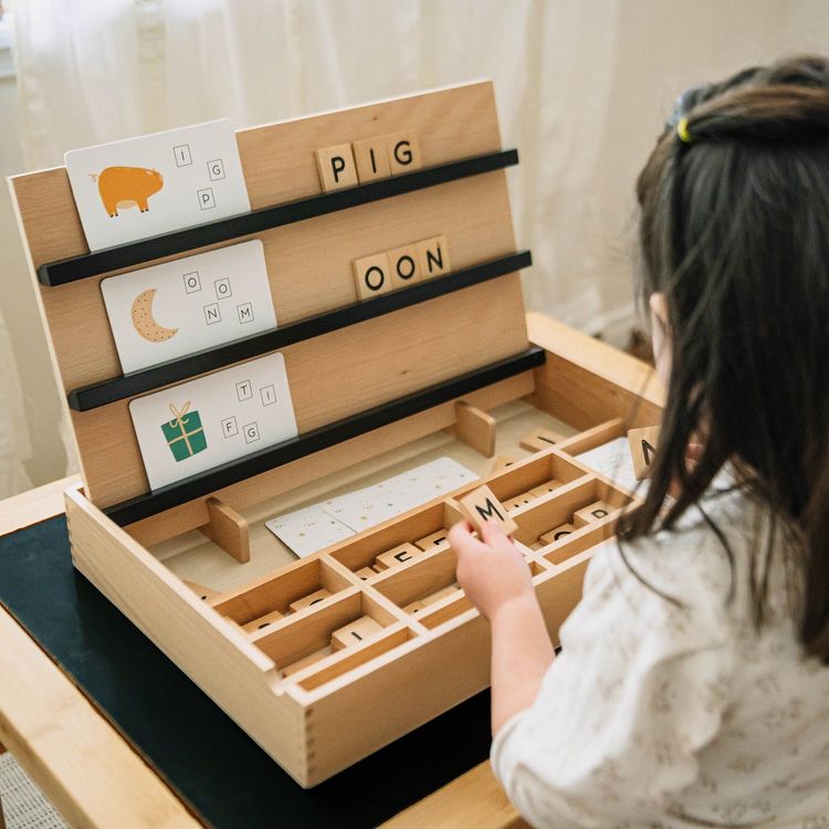 Wooden Compelling Spelling Activity Box