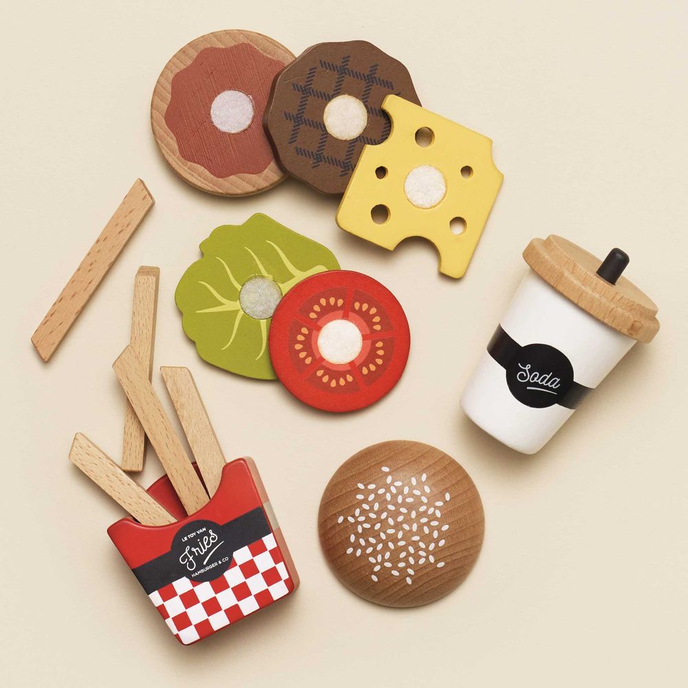 Wooden Gourmet Hamburger Set