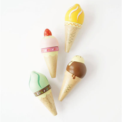 Wooden Ice Cream Cones Set