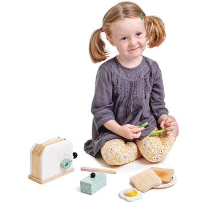 Wooden Mini Chef Breakfast Toaster Set