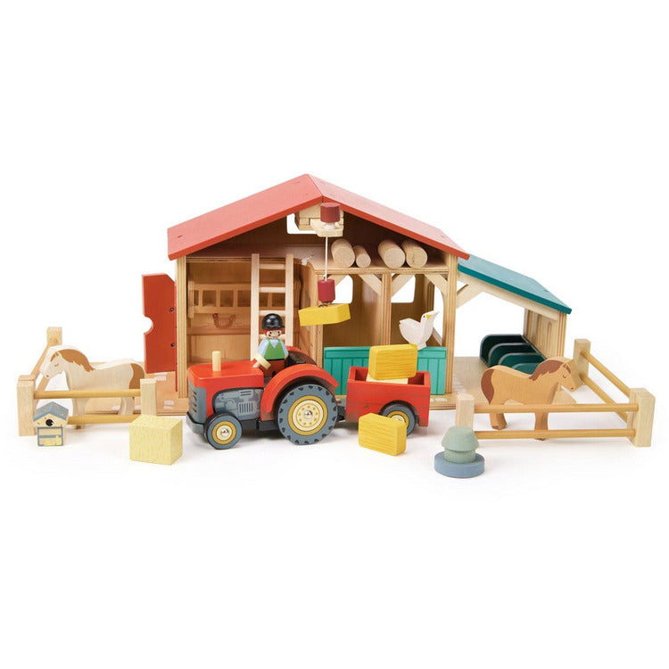 Wooden Tender Leaf Farm Playset