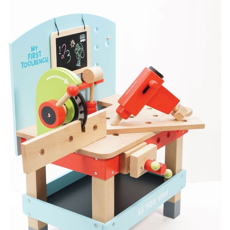 Wooden Tool Bench with 20 Accessories