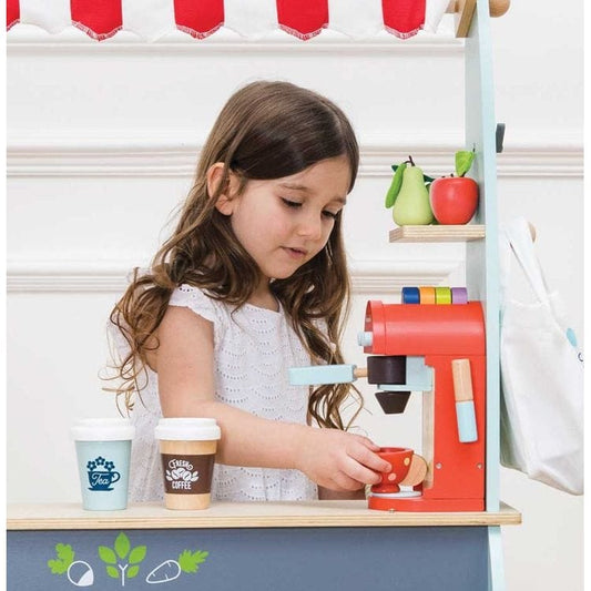 Wooden Toy Coffee Machine & Pods