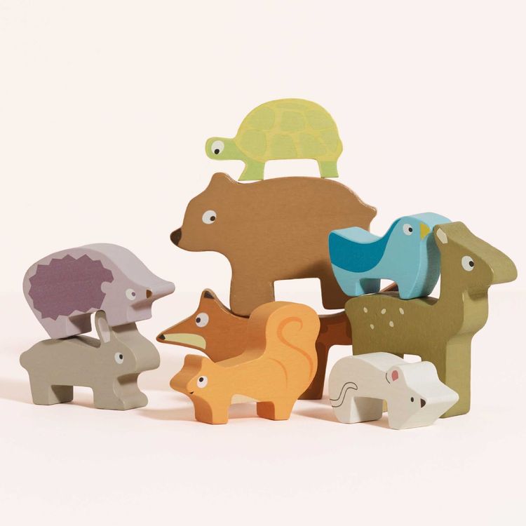 Woodland Stacking Forest Animals & Bag - 10 Pieces